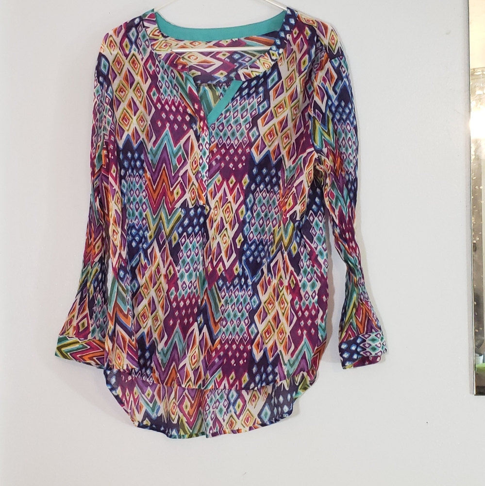 Colorful blouse long sleeve
